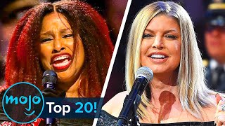 Top 20 American National Anthem Performance Fails [upl. by Cirdla]