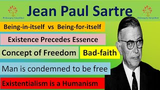 Sartre  Existence precedes essence  Freedom  Bad Faith  Philosophy Simplified [upl. by Arej256]