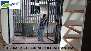 CROME ALUSLIDING FOLDING OPENING 1 SIDEbifolddoorsbifoldingdoorsbifolddoorbifoldaluminiumdoors [upl. by Aerdnahc581]