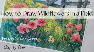 StepbyStep Guide How to Paint Field Scenery and Wildflowers [upl. by Culbertson]