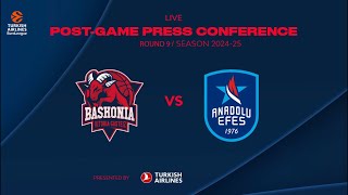 📹 Rueda de prensa postpartido Baskonia  Anadolu Efes  EuroLeague R9 [upl. by Codee970]