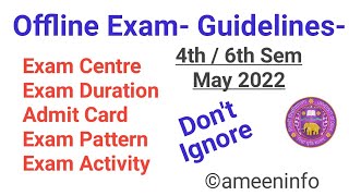 SOL Offline Exam  Important Video  4th  6th Semester May 2022  Ameeninfo [upl. by Aidnahs]