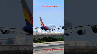 Asiana Airlines A380 landing at LAX airplanespotting [upl. by Ybhsa]