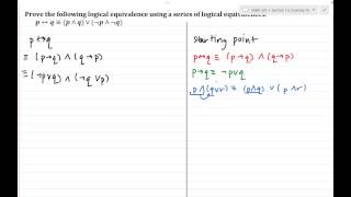 Proving logical equivalence involving the biconditional [upl. by Nahshun]