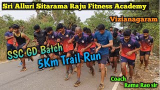 SSC GD 5 Km trail Run  Alluri Sitarama Raju Fitness Academy Vizianagaram Rama rao sir [upl. by Kelbee852]