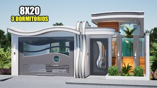 CASA DE UN PISO 8x20  TRES DORMITORIOS  PISCINA RVL CASAS 2021 [upl. by Ardyaf177]