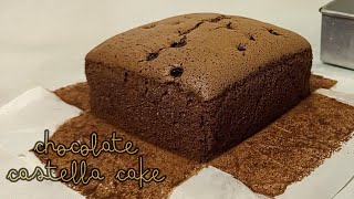 Chocolate Castella Cake  Serasa makan awan [upl. by Nave]