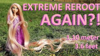 LONGEST Rapunzel Hair EVER Extreme Disney Doll Reroot [upl. by Ethbinium333]