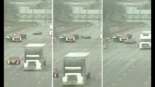 Traffic camera captures close call on I10 at I35 during icy conditions [upl. by Stamata760]