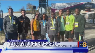 87yearold runner finishes historic Richmond Marathon [upl. by Zel752]