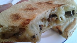 Schiacciata ai funghi in padella  pan flat bread filled with mushrooms [upl. by Terrena732]