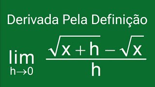 🟢 COMO RESOLVER DERIVADA por DEFINIÇÃO de LIMITE [upl. by Bailar]