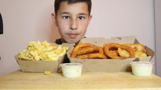 ASMR EATING CALAMARI FISH amp CHIPS  EXTREME CRUNCHY SOUNDS [upl. by Penrose616]