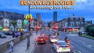 London Bus 5 Upper Deck Bus Ride 🚌 Romford Market To Canning Town Station  Evening Bus Ride [upl. by Yelsna]