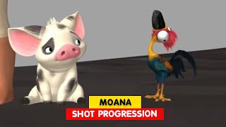 MOANA  Heihei and Pua Shot Progression  Animation Breakdowns  3D Animation Internships [upl. by Legge]