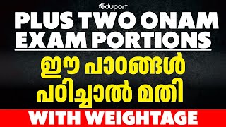 Plus Two Onam Exam Time Table  Plus Two Onam Exam Portions  Chapter Weightage [upl. by Etteloc]