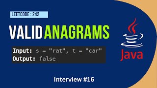 Valid Anagram  Leetcode  242   Java  Tamil [upl. by Akahc757]