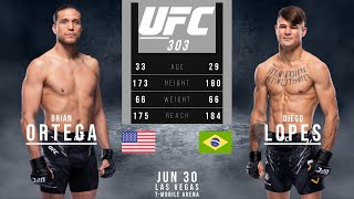 BRIAN ORTEGA vs DIEGO LOPES FULL FIGHT UFC 303 [upl. by Marcel]