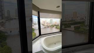 Shangri La Riverside Bangkok Premier Suite Bathroom View thailand thailandtravel hotel [upl. by Imoyaba]