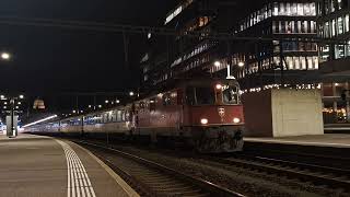 SBB 420 198  NightJetEuroNight vertrekt van station Zürich HB op 2592024 [upl. by Ayian38]