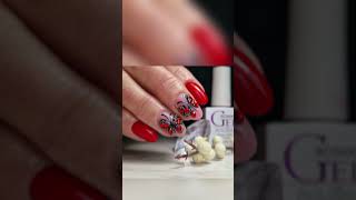 Piros mintás csodaköröm őszre rednails glitternails roniki autumnnails [upl. by Jourdain]