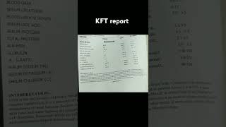 Kidney function test report kft  Kidney function test urea creatinine labtechnician dmlt [upl. by Coltin]