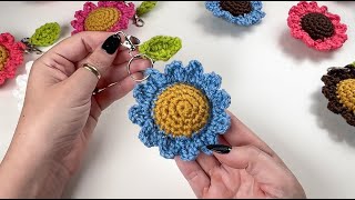 Crochet Flower Keychain [upl. by Ytitsahc]