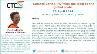 Climate variability from the local to the global scale talk by Prof Kira Rehfeld [upl. by Tabina654]