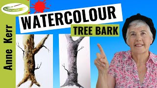 How To Paint Tree Bark in Watercolour stepbystep Wet in wet amp wet on dry methods by ANNE KERR [upl. by Atem]