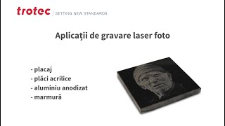 Gravare foto pe lemn acril aluminiu marmura cu laserele Trotec [upl. by Freiman]