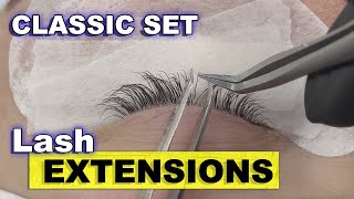 CLASSIC LASH EXTENSIONS lash tutorial complete process from start to finish [upl. by Amor315]