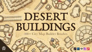 Desert Fantasy RPG Map Building Infinite Painter Tutorial with Desert Buildings Pack [upl. by Sonnie61]