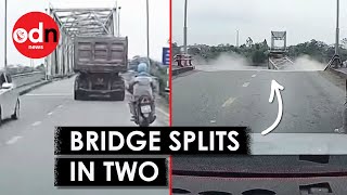 Terrifying Moment Vietnam Bridge Collapses Caught on Dashcam [upl. by Avahc]