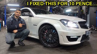 I BOUGHT A SAVAGE MERCEDES C63 AMG AND FIXED IT FOR ONLY 10 PENCE [upl. by Nylaj945]