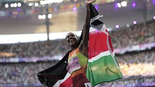 JO Paris 2024  Kipyegon bat le record sur 1 500 m et prend lor [upl. by Odlabu]