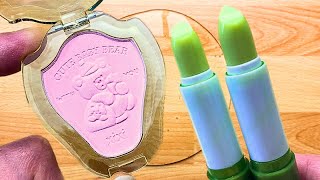 Satisfying Makeup Slime Mixing Lipstick and Eyeshadow Slime Coloring ASMR into clear Slime [upl. by Aunson]