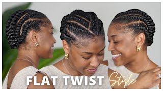 Easy and Quick Flat Twist Protective Style on Natural Hair [upl. by Dnomzed]