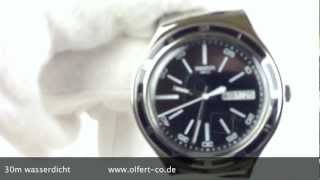 Swatch Irony Black Decency YGS749G wwwolfertco [upl. by Onaicnop]