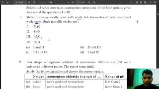 metal oxides generally react with acids but few oxides of metal also react with bases such [upl. by Ecitnerp599]