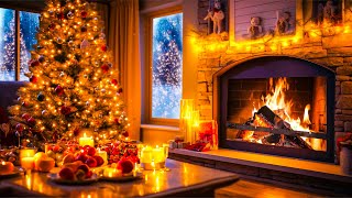 Beautiful Christmas Ambience 🎅🎄 Relaxing Christmas Music Fireplace 🔥 Christmas Fireplace Background [upl. by Tnek]