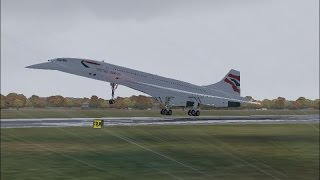 FS2004  Concorde Hard Landing At Gatwick [upl. by Atirres780]