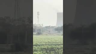 power plant🔥 in the middle of the farms through train 😎  Indian Railways 😎 shortsfeed 💯 [upl. by Gine]