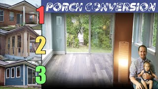 Porch To Sunroom DIY Build Start to Finish Demonstration [upl. by Nuhsar]