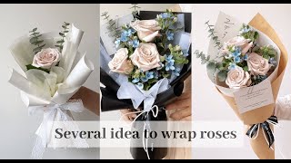 Manta Roses Floral Bouquet Wrapping Tutorials33  Flower Bouquet Wrapping Technique amp Idea [upl. by Ahsilla]