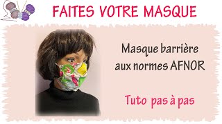 Masque en tissu triple épaisseur AFNOR [upl. by Assenal]