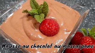 Mousse au chocolat au mascarpone  chocolate mascarpone mousse [upl. by Gardener865]