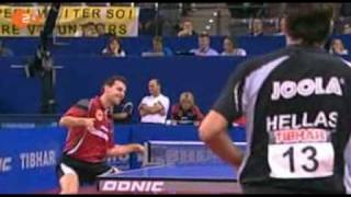 Timo Boll vs Panagiotis Gionis 2009 European Championships [upl. by Countess]