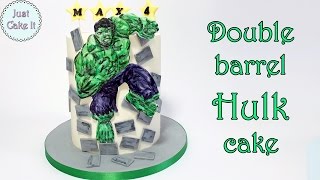 Hulk Avengers cake tutorial How to make double barrel Hulk cake  Jak zrobić tort z Hulkiem [upl. by Affay22]