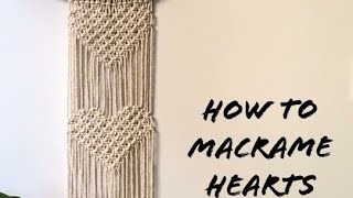 How To Macrame Wall Hanging 2 Macrame Hearts Step by Step Tutorials By TNARTNCRAFTS [upl. by Irama]