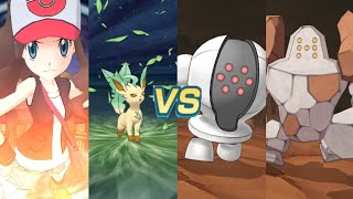 Variety Hilda amp Leafeon 35 EXR solo Registeel and Regirock LA VH Pokemon Masters EX [upl. by Ahsias914]